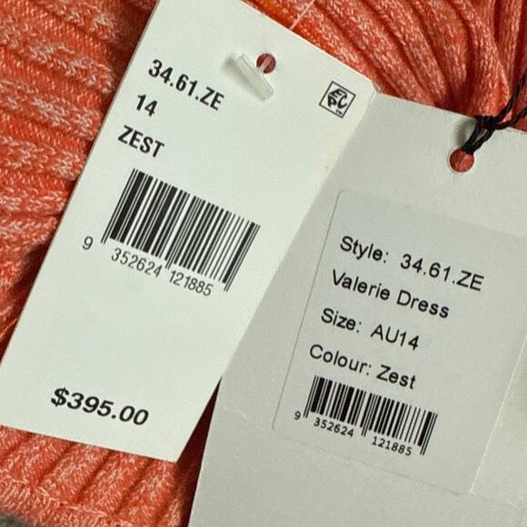 Anna Quann Valerie Off-The-Shoulder Dress Zest Size 10 US - Picture 8 of 10